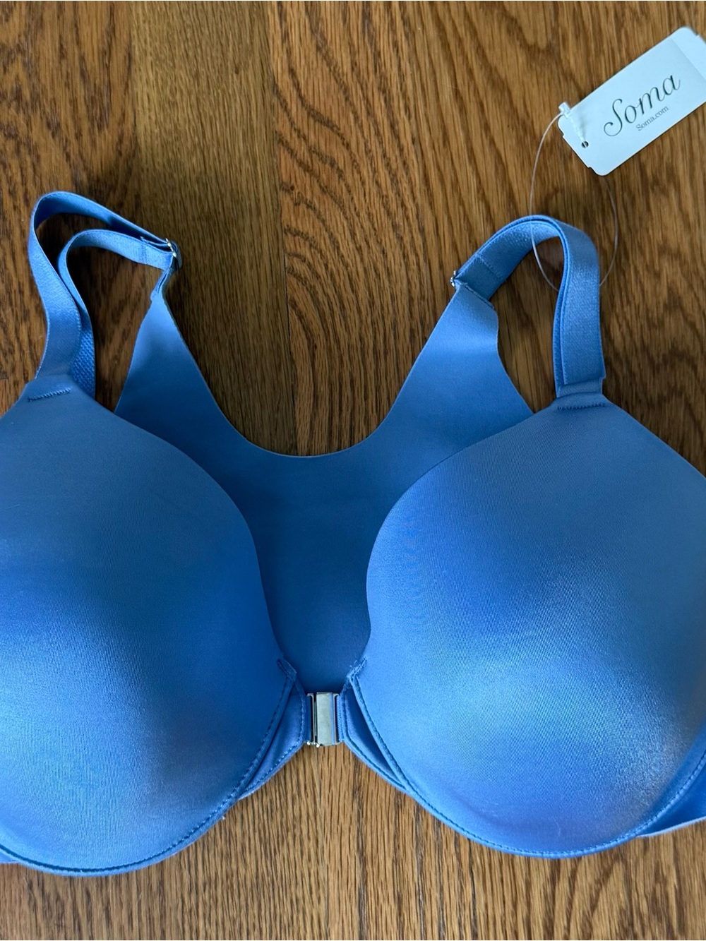 Soma Light Blue Front-Close T-Shirt Bra